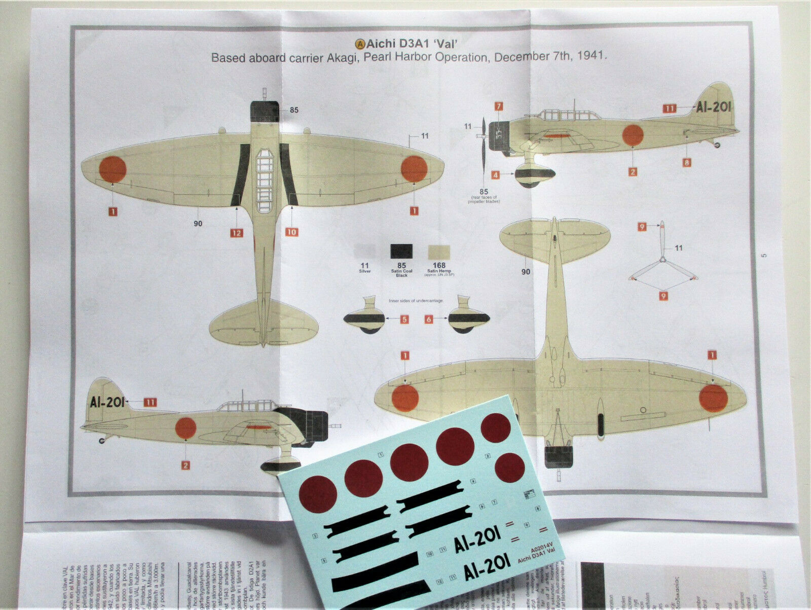 AIRFIX Classics A02014V. IJN Aichi D3A1 'Val'. 1/72 scale Plastic